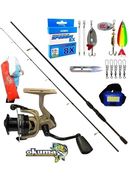 Okuma Outrax 4000 244CM 15-40GR Okuma Wave Power Turna Spin Olta Takımı Seti
