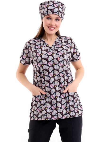 Yarasa Kol Dijital Unisex Desenli Üst - 6532 Kuru Kafa