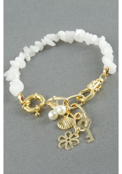 Şans Figürlü Kuvars Kırık Doğaltaş Bileklik