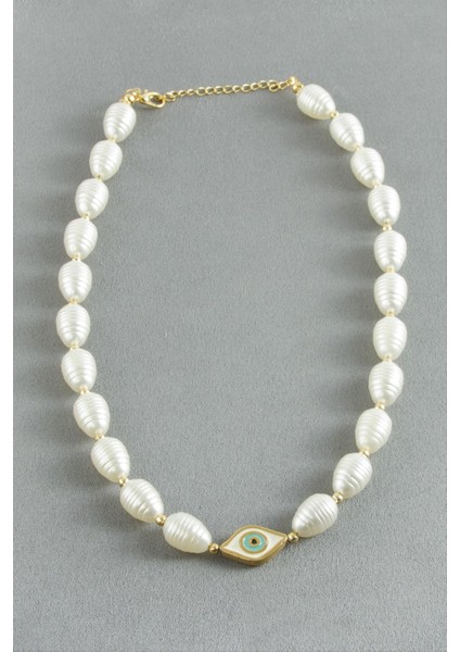 Göz Metal Inci Kolye