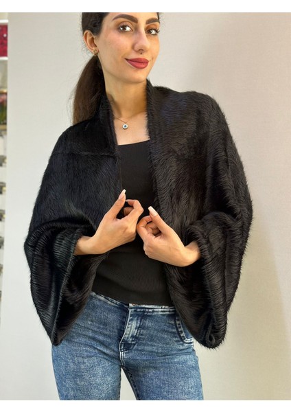 Yumuşak Angora Bolero Şal