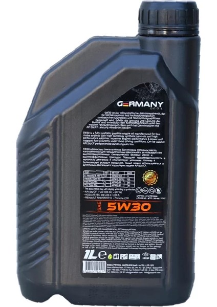 Dg Oıl Germany 5W-30 A5-B5 Full Synthetic 1 Lt modelleri