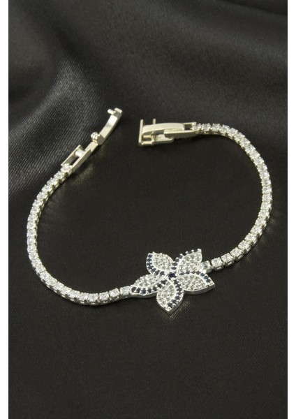 Çiçek Zirkon Taşlı Çocuk Bileklik 16 cm