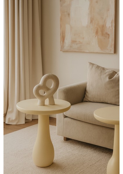 Krem Renk Masif Ahşap Tekli Yan Sehpa – Doğal Mantar Sehpa fiyatları