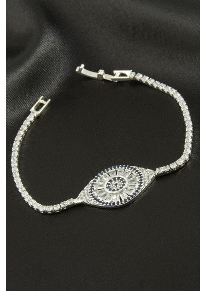 Oval Zirkon Taşlı Çocuk Bileklik 16 cm