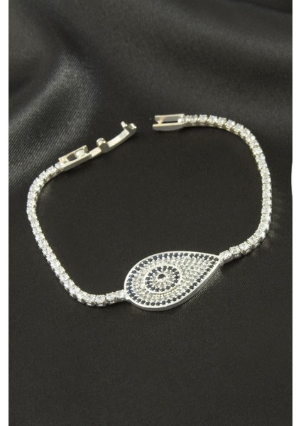 Oval Zirkon Taşlı Çocuk Bileklik 16 cm