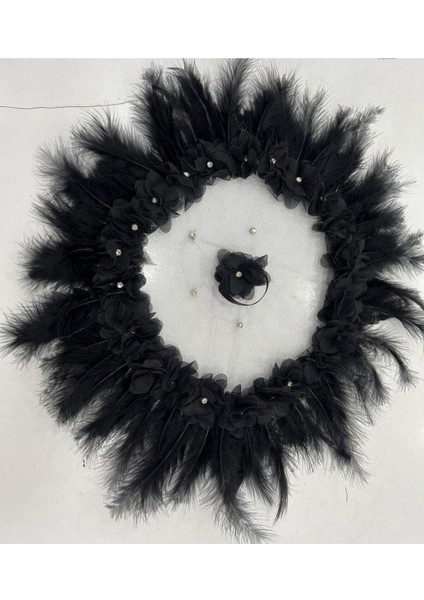 Özel Tasarım Kına Gecesi Için Geline Özel Halay Mendili 1 Adet Siyah