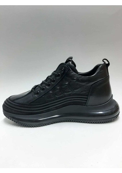 Hakiki Deri Balon Taban Siyah Bağcıksız Geniş Kalıp Kışlık Erkek Ayakkabı C-985376PPT modelleri