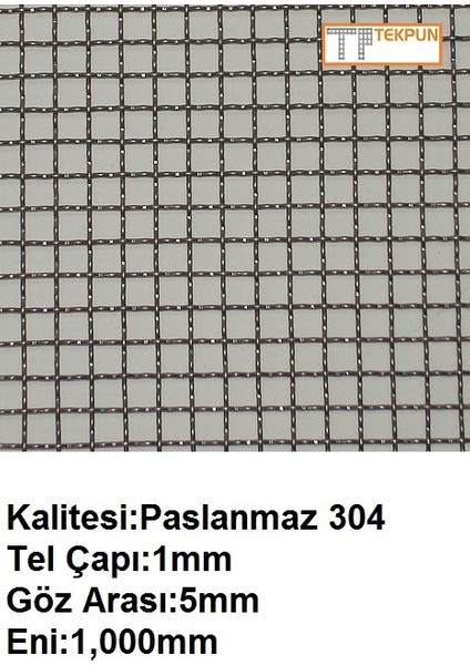 Paslanmaz Kafes Teli Tel:1mm Göz:5mm EBAT:1MTX1MT