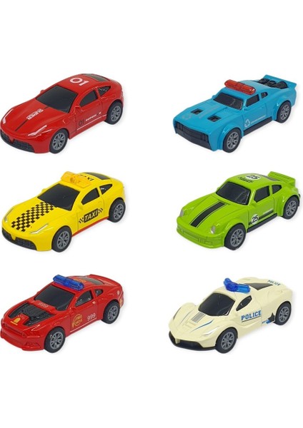 Çek Bırak Metal Küçük Arabalar 8 cm 6'lı Set