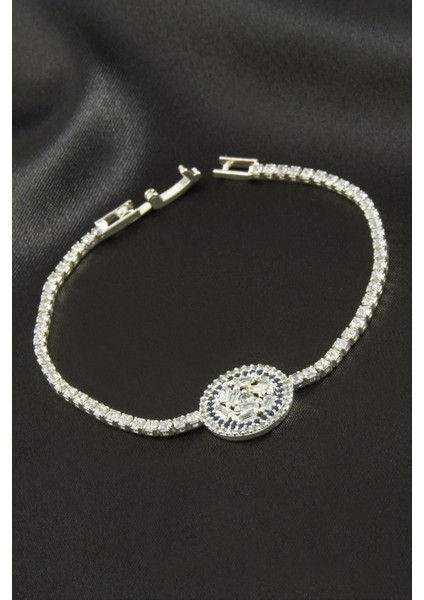 Yuvarlak Zirkon Taşlı Çocuk Bileklik 16 cm