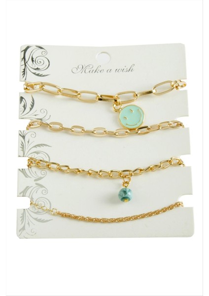 4 Adet Karışık Trend Zincir Bileklik modelleri