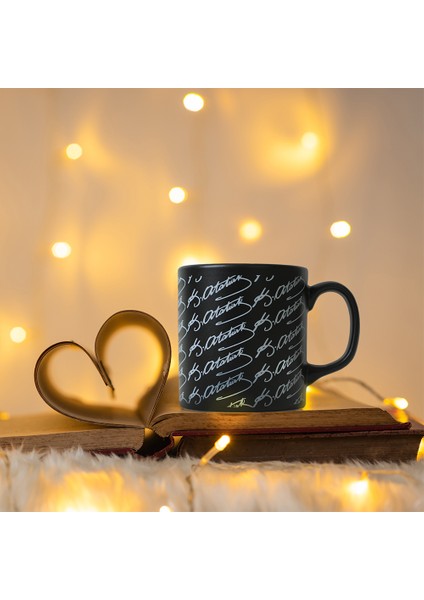 Atatürk Imza Beyaz Siyah Kupa 1 Adet