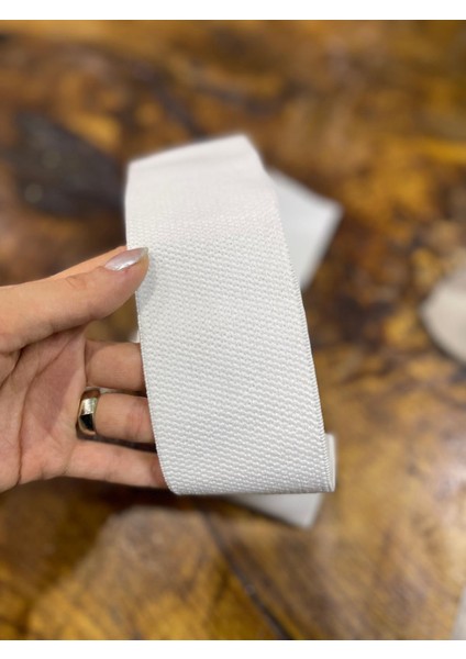 70X6 cm Beyaz Kalın Lastik Dikiş Aksesuarı Şerit
