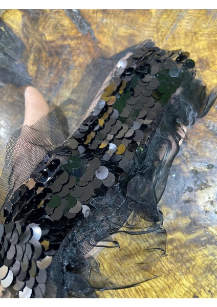 Siyah Pıl Payetli Dikiş Giyim Aksesuarı Aplike 24X20 cm fiyatları