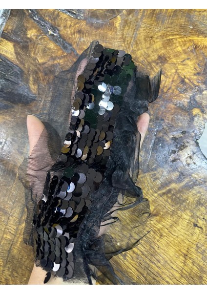 Siyah Pıl Payetli Dikiş Giyim Aksesuarı Aplike 24X20 cm fırsatları