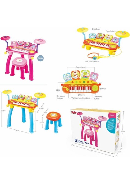 BAO-1601 24 Tuşlu Dj Piano Davul Mp3 Kız Erkek Çocuk Oyuncak Eğitici Oyuncaklar modelleri