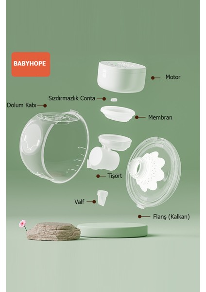 MY-376 Göğüs Pompası Şarjlı Giyilebilir Elektrikli Sessiz ve Elleri Serbest Kullanım