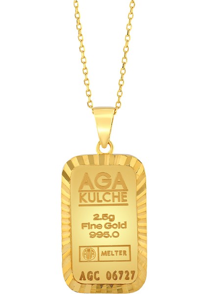 2.5 gr Kalemli Altın Külçe Kolye