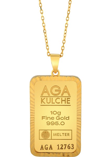 10 gr Kalemli Altın Külçe Kolye