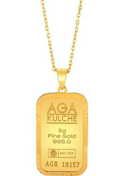 5 gr Kalemli Altın Külçe Kolye