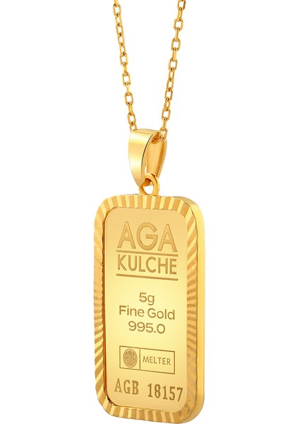 5 gr Kalemli Altın Külçe Kolye modelleri