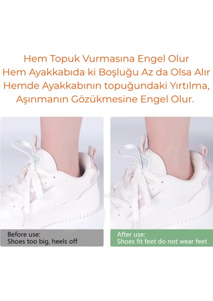 Taç Şekilli, Yapışkanlı, Kesilebilir Ayakkabı Topuk Vurma Önleyici +Yırtık Gizleme+ Boşluk Alma Pedi ( 1 Çift Siyah)