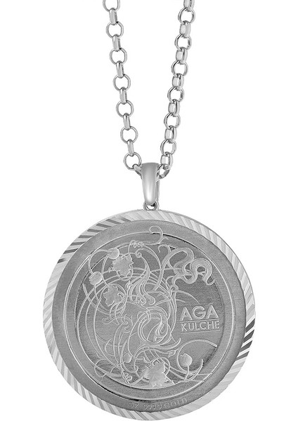 1 Ons Silver 14 Ayar Kalemli Altın Çerçeve Kolye fiyatları