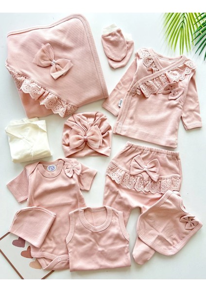 Dantel Detaylı 10LU Kız Hastane Çıkışı Zıbın Set modelleri