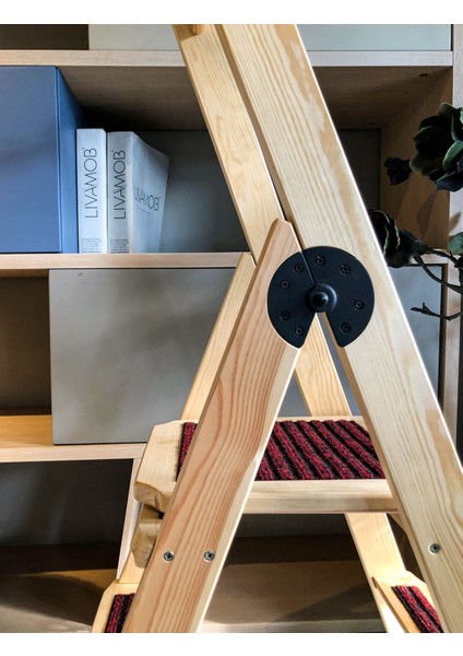 Ev Tipi Katlanabilir Ahşap Merdiven – Masif Çam, 2/3/4 Basamaklı, Dekoratif ve Çok Amaçlı