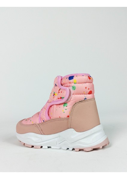 Pembe Renk Nokta Renk Desenli Su Geçirmez Cırtlı Çocuk Bot indirimleri