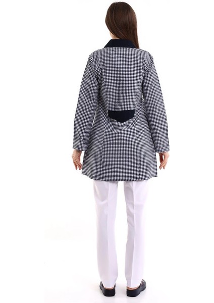 Doktor Öğretmen Kadın Önlük Ara Boy Ceket Yaka - Pöti Kare Lacivert fiyatları