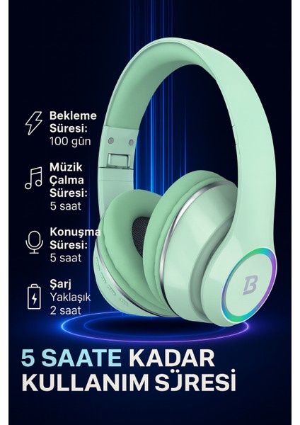 Kablosuz Bluetooth Kulaküstü Kulaklık – Mikrofonlu, Stereo Ses, Aux ve Hafıza Kartı Desteği Nova indirimleri