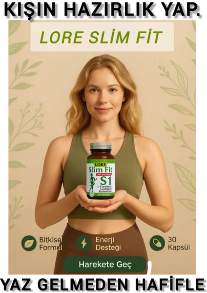 Lore Slimfit S1 30KP L-Carnitin *lepidium *bromalain Içeren Bitkisel Gıda Takviyesi modelleri