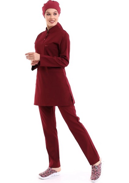 Soft Likralı Tesettür Forma Takım Iki Çıtçıt - 6407 Bordo Soft modelleri