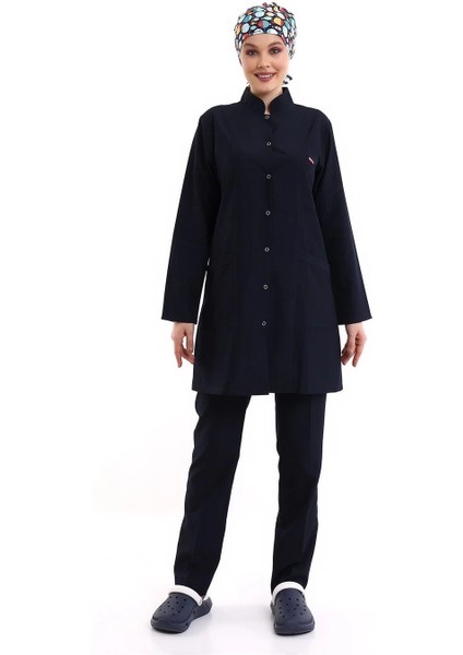 Tesettür Forma Takımı Full Çıtçıt - 5511 Bahar Lacivert