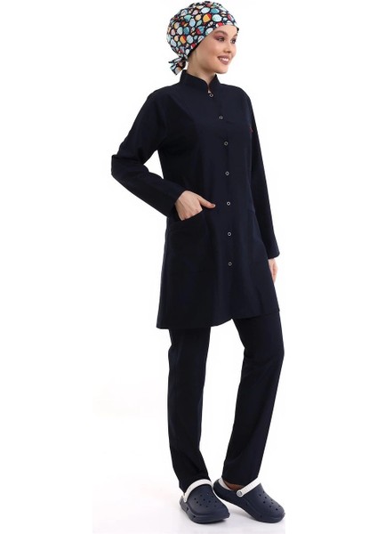 Tesettür Forma Takımı Full Çıtçıt - 5511 Bahar Lacivert modelleri