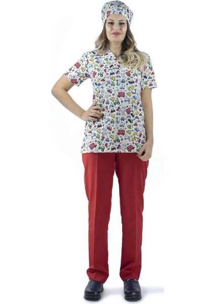 Zarf Yaka Desenli Üst - 2106 Araba