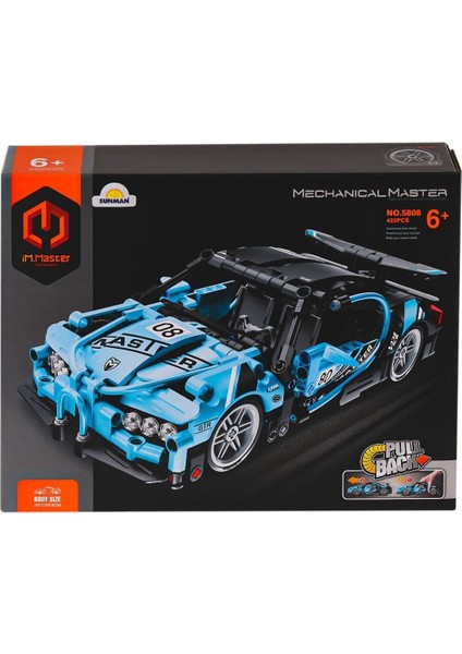 5808 Imm Mekanik Master Blokları Süper Araba Mavi 422 Parça Kız Erkek Çocuk Oyuncak Eğitici Oyuncakl