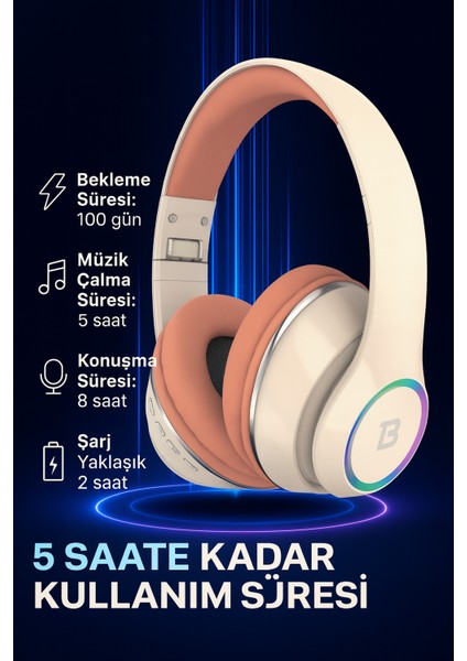 Kablosuz Bluetooth Kulaküstü Kulaklık – Mikrofonlu, Stereo Ses, Aux ve Hafıza Kartı Desteği Nova fırsatları