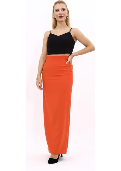 Uzun Düz Dar Etek-Turuncu fiyatları