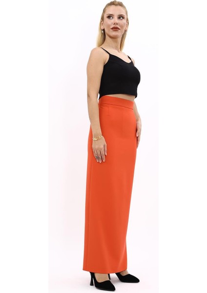 Uzun Düz Dar Etek-Turuncu fırsatları