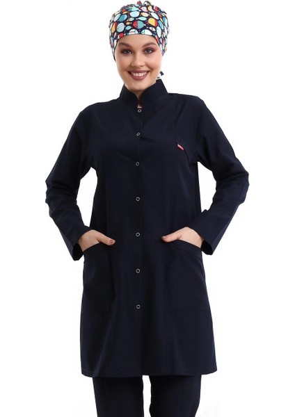 Tesettür Forma Tek Üst Full Çıtçıt - 5511 Bahar Lacivert modelleri