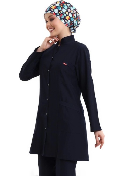 Tesettür Forma Tek Üst Full Çıtçıt - 5511 Bahar Lacivert indirimleri