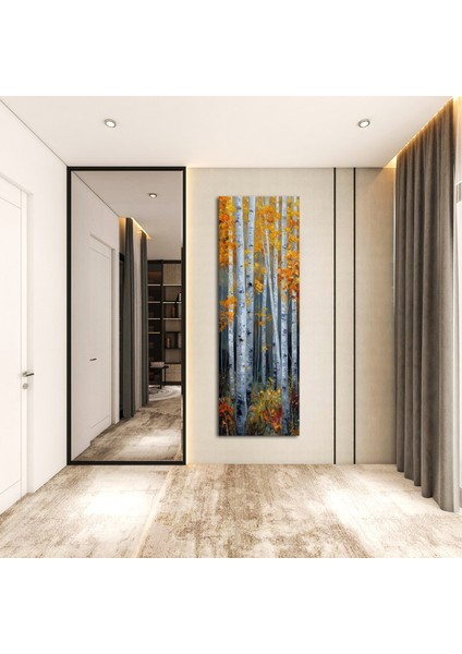Panoramik Sonbahar Ormanı Manzarası Kanvas Tablo – Dikey Modern Doğa Temalı Duvar Dekoru fırsatları