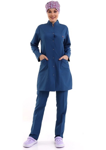 Tesettür Forma Takımı Full Çıtçıt - 5521 Petrol Mavi