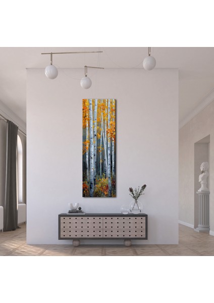 Panoramik Sonbahar Ormanı Manzarası Kanvas Tablo – Dikey Modern Doğa Temalı Duvar Dekoru indirimleri