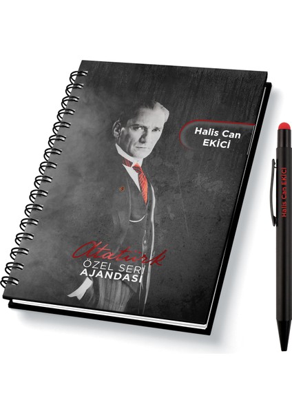 Kişiye Özel Isimli Atatürk Ajanda &kişiye Özel Isim Baskılı Metal Kalem 2026