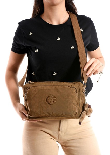 Çapraz Askılı Ultra Hafif Çok Cepli Omuz Çantası Klinkıl Kumaş