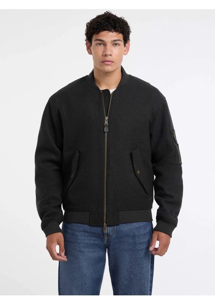 Jeans Erkek Gri Yün Karışımlı Bomber Ceket M5BL1BW1482-DAGR